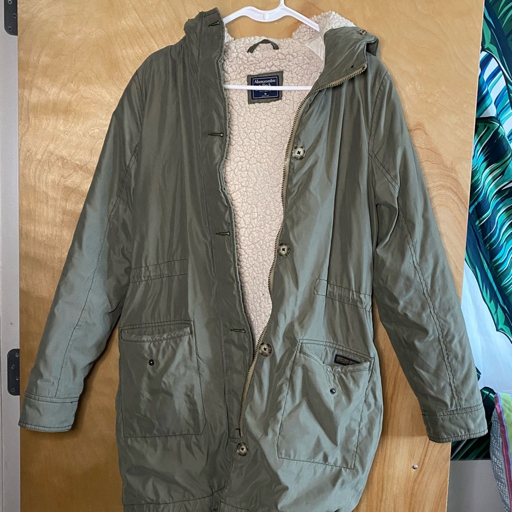 Abercrombie & Fitch Olive Green Utility Jacket